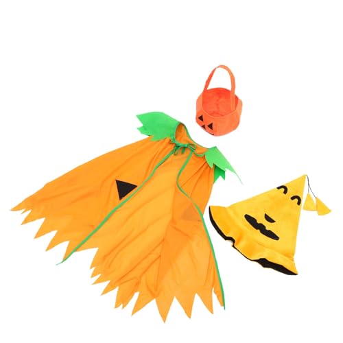 KOMBIUDA 1 Satz Halloween-kürbis-Schalen Kürbishut Halloweenkostüm Kap Halloween-kostüme Für Halloween-umhang Kürbis-umhang Halloween-kostüm Für Kürbistasche Stoff von KOMBIUDA