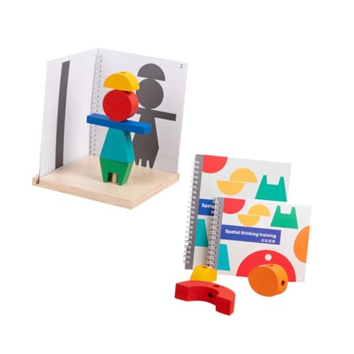 KOMBIUDA 1 Satz Holzblock Puzzle kinderpuzzle holzspielsachen Kognitive Spielzeuge kinderspielzeug Motor Stapelblöcke Frühes Lernen große Bausteine Holzklötze Bauen Papier von KOMBIUDA