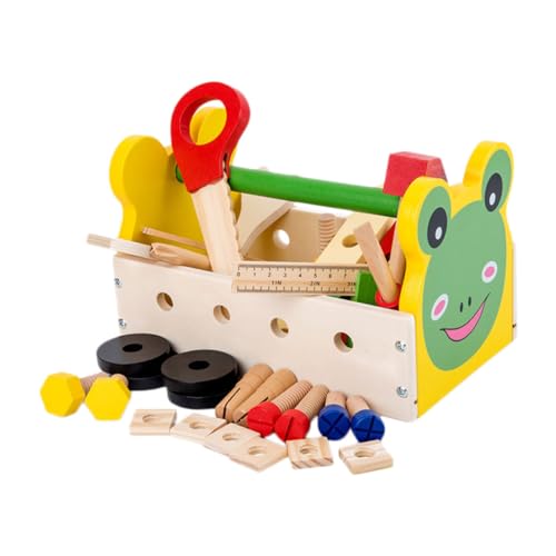 KOMBIUDA 1 Satz Holzspielzeug Werkzeugkasten Cartoon Multi Funktions für Jungen und Lernspielzeug zur Sozialer Fähigkeiten und Motorischer Entwicklung KOMBIUDA 1 Satz Holzspielzeug Werkzeugkasten Cartoon Multi Funktions für Jungen und Lernspielzeug zur Sozialer Fähigkeiten und Motorischer Entwicklung von KOMBIUDA