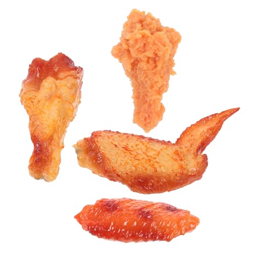 KOMBIUDA 1 Satz Hühnerbein- und Flügelmodell Kleiner Mülleimer Schenkel Netz Papageiensitzstangen Wok Lebensmittelattrappen Frühpädagogisches Faux-Food- Food-Modell- PVC von KOMBIUDA