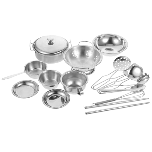 KOMBIUDA 1 Satz Kinderküche als geschirrset kinderküche Kitchen Set for -teiliges Küchenspielzeug Küchenutensilien aus Edelstahl für für vortäuschen von KOMBIUDA