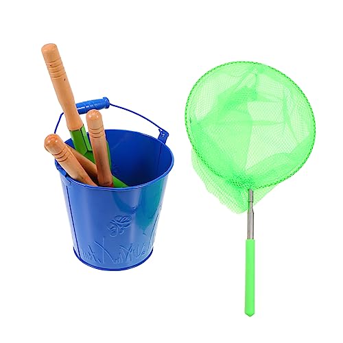 KOMBIUDA 1 Satz Kindersandspielzeug Teiliges mit Eimer und Fischernetz für Strand und Gartenaktivitäten Fördert die Kreativität und Spaß im Freien Zufällige Farbe von KOMBIUDA