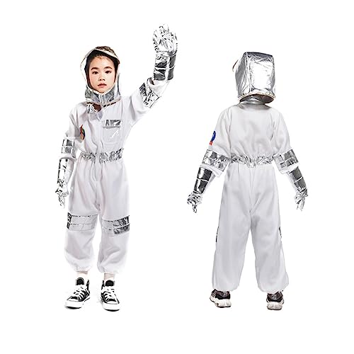 KOMBIUDA Kleider 1 Satz Astronautenkostüm Astronauten-Outfits Raumanzüge weiß silber ausgefallenes Kostüm Kinder Cosplay Kostüm Bühnenuniform Halloween Kleidung Kostüme Mädchen von KOMBIUDA