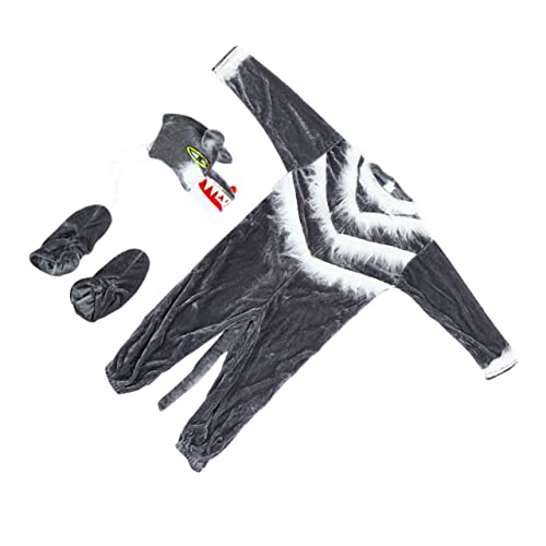 KOMBIUDA 1 Satz Kostüme für halloween costume halloween kleidung trachten set kinderknallzeug Tierverkleidung Tier-Cosplay-Requisite -Tier-Cosplay-Kleid Goldener Samt Grey von KOMBIUDA