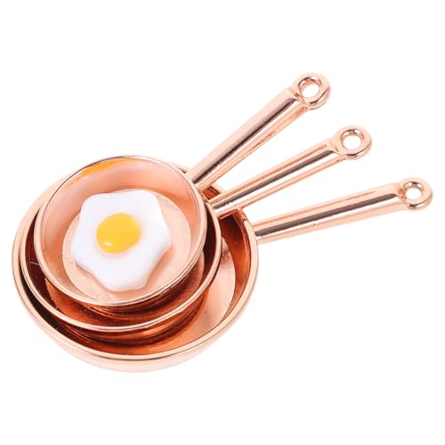 KOMBIUDA 1 Satz Küchenutensilien realistische Minipfanne Zubehör Puppe kleines Bratpfannenspielzeug Miniküche küchendekoration Kitchen Accessories Ornamente Miniaturtöpfe Mini-Pfannen Eisen von KOMBIUDA