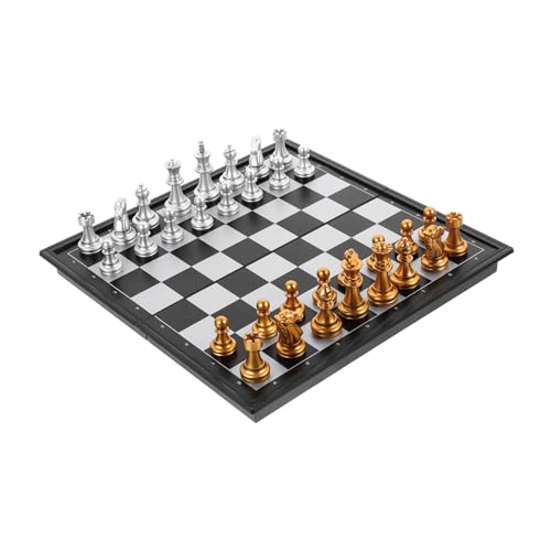 KOMBIUDA 1 Satz Magnetisches Schach Klein Tragbar Magnetisches Desktop-spielspielzeug Internationale Dame Faltbares Brettspiel Klappschachbrett Indoor Reiseschach Plastik von KOMBIUDA