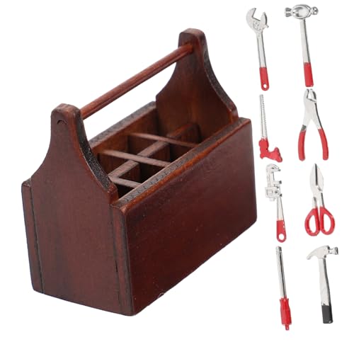 KOMBIUDA Mini-werkzeugkasten Aus Holz Miniaturwerkzeuge Für Mimi-hausdekor Kompaktes Spielzeug Mit Metallteilen Simulierter Werkzeugkasten Für Mini KOMBIUDA Mini-werkzeugkasten Aus Holz Miniaturwerkzeuge Für Mimi-hausdekor Kompaktes Spielzeug Mit Metallteilen Simulierter Werkzeugkasten Für Mini von KOMBIUDA