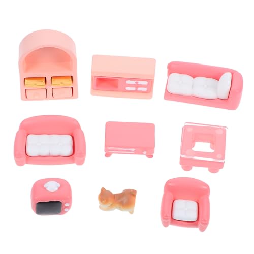 KOMBIUDA Miniaturmöbel Satz Für Puppenhaus Sofa Mit Beistelltisch Kleines Kätzchen Couch Fernsehschrank Und Couchtisch Spielzeug KOMBIUDA Miniaturmöbel Satz Für Puppenhaus Sofa Mit Beistelltisch Kleines Kätzchen Couch Fernsehschrank Und Couchtisch Spielzeug von KOMBIUDA