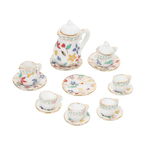 KOMBIUDA 1 Satz Mini-Tasse puppenhauszubehör Mini-Teeservice Teekessel Schreibtischdekoration Modelle Spielzeug Mini-Teegeschirr-Ornament Schreibtisch-Miniatur-Dekor Vielfalt Tee Set Platte von KOMBIUDA