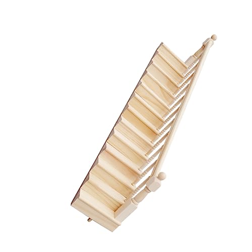 KOMBIUDA Mini-treppenmodell Aus Holz Mit Handlauf Realistisches Für Spielhauszubehör von KOMBIUDA