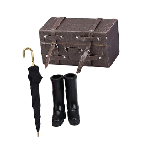 KOMBIUDA Miniatur-Koffer Schuhe Regenschirm Für Puppenhaus Zubehör Maßstab 1:12 Deko-Modell Mini Koffer KOMBIUDA Miniatur-Koffer Schuhe Regenschirm Für Puppenhaus Zubehör Maßstab 1:12 Deko-Modell Mini Koffer von KOMBIUDA