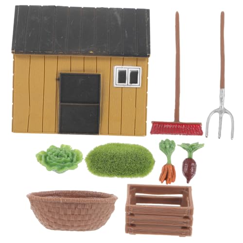 KOMBIUDA Miniatur-Bauernhof-modellspielzeug Mini-Haus Bauernhof-deko Miniatur-gemüsegarten-Requisiten Kleines Bauernhofspielzeug Haus-gartenrequisiten von KOMBIUDA