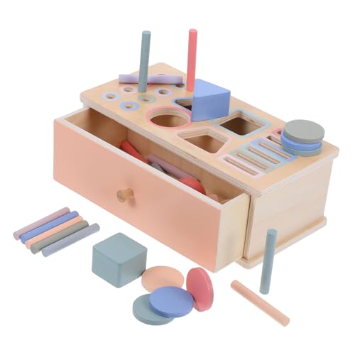 KOMBIUDA 1 Satz Montessori Sortierbox für Kleinkinder Holzspielzeug zur Farben und Formenentwicklung Sicheres Lernspielzeug für Jahren Fördert Feinmotorik und Sensorisches Lernen von KOMBIUDA