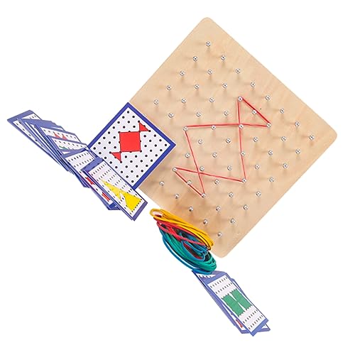 KOMBIUDA 1 Satz Nägel mit geometrischer Form Kinderspielzeug Strumpf Stuffer Geschenke Lernspielzeug für Kinder Spielzeug für Kleinkinder Spielzeuge Vorschul-Geoboard Geoboard aus Holz von KOMBIUDA