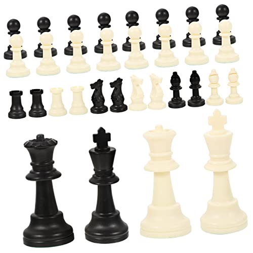 KOMBIUDA 1 Satz P.p. Schach Spiel Schach Tragbar Schachfiguren Brettspiele Bauern Schachbrett Zubehör Schachfigurenersatz Plastik von KOMBIUDA