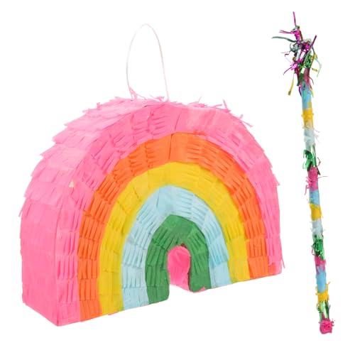 KOMBIUDA Spielzeuge 1 Satz Piñata Spielzeug Kuchendekorationen Geburtstag Krachmacher Ornament Papierbecher Karnevalsspiele Pinata-Stick für Mädchen dreidimensional Partybedarf Mexiko von KOMBIUDA