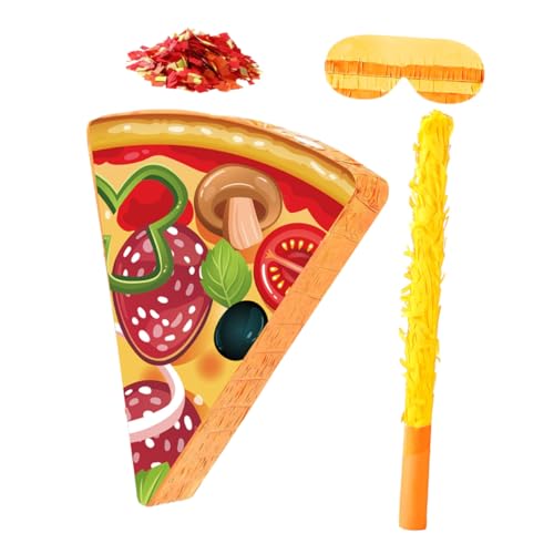 KOMBIUDA 1 Satz Pizza Piñata mit Stick Blindfold und Konfetti Lustiges Essensthema für Kindergeburtstagsfeiern Interaktive Spiel und Deko Idee für Unvergessliche Pizza Party KOMBIUDA 1 Satz Pizza Piñata mit Stick Blindfold und Konfetti Lustiges Essensthema für Kindergeburtstagsfeiern Interaktive Spiel und Deko Idee für Unvergessliche Pizza Party von KOMBIUDA