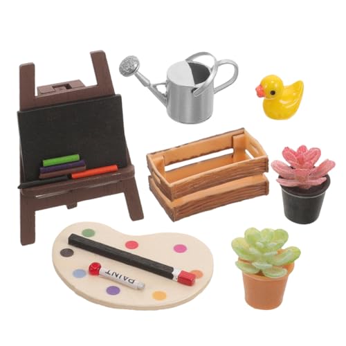 KOMBIUDA 1 Satz Puppenhaus-Modell Spielzeuge Dekoration Puppenhaus-Requisite Mini-topfblume Layout Der Puppenhausszene Puppenhaus Mini-malset Miniaturszenenlayout Miniaturspielzeug Plastik von KOMBIUDA