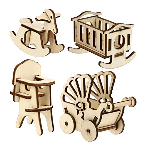 KOMBIUDA 1 Satz Puppenhaus kinderspielzeug für игрушки для девочек holzspielsachen bastelzeug handwerkskunst Miniatur-Babyzimmermöbel Puppenhaus-Mini-Holzwiege KOMBIUDA 1 Satz Puppenhaus kinderspielzeug für игрушки для девочек holzspielsachen bastelzeug handwerkskunst Miniatur-Babyzimmermöbel Puppenhaus-Mini-Holzwiege von KOMBIUDA