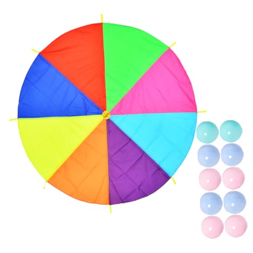 KOMBIUDA 1 Satz Rainbow Fallschirmspielzeug für Regenbogen Fallschirm Prop für Outdoor Spiele Teamaktivitäten und Geburtstagsfeiern Fördert und Motorische Fähigkeiten KOMBIUDA 1 Satz Rainbow Fallschirmspielzeug für Regenbogen Fallschirm Prop für Outdoor Spiele Teamaktivitäten und Geburtstagsfeiern Fördert und Motorische Fähigkeiten von KOMBIUDA