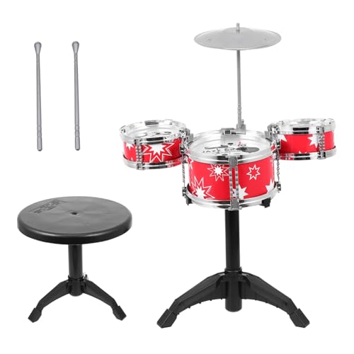KOMBIUDA 1 Satz Schlagzeugspielzeug Pädagogisches Teiliges Set für Kleinkinder mit Drums Stuhl und Kindgerechtem Design Fördert Musikalische Frühförderung und Spielspaß von KOMBIUDA