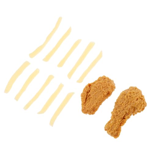 KOMBIUDA 1 Satz Simulation Hähnchen und Pommes Frites Simulationslebensmittelspielzeug Simulation Lebensmittelmodell Modelle Pommes frittes Food-Modell Simulation Pommes-Frites-Modell PVC von KOMBIUDA