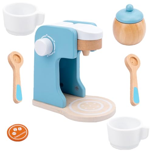KOMBIUDA 1 Satz Simulierter Toaster Simulation Mini-kaffeemaschine Spielküchenzubehör Lustiges Kinderspielzeug Kaffeemaschine Für Sky-Blue Hölzern von KOMBIUDA
