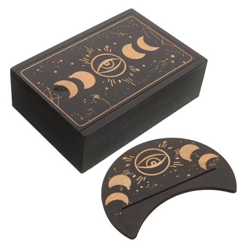 KOMBIUDA 1 Satz Tarot-Karten-Box Tarot Deck Tarotkartenetui Tarot-Karten Orakel Karte Tarot-Fall Zubehör Tarotkartenhalter Tarotkarten-altarständer Holzausschub Kartenhalter Hölzern Black von KOMBIUDA