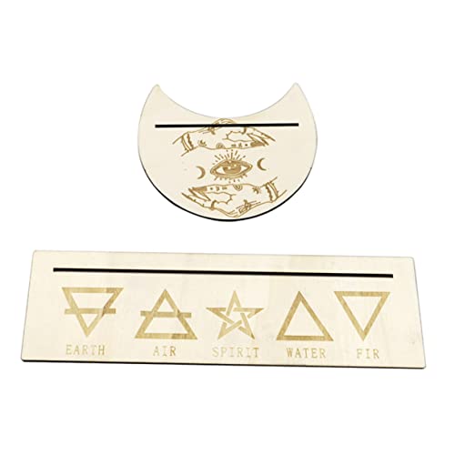 KOMBIUDA En Tarotkartenständer Rechteckiger Kartenhalter Aus Holz Für Den Tarot-altarständer Mit Mondphase von KOMBIUDA