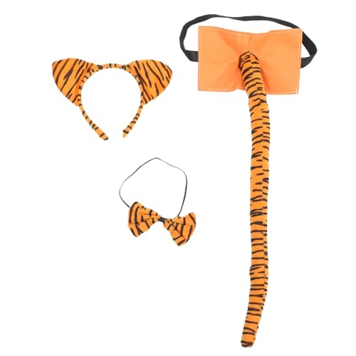 KOMBIUDA 1satz Tiger Kostümset Mit Ohren Fliege Und Für Halloween Und Kostümpartys Tierkostüm Accessoires Für Erwachsene von KOMBIUDA