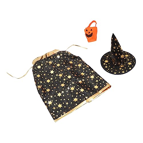 KOMBIUDA Umhang Mit Hut Und Kürbistasche Kinder-halloweenkostüme Für Cosplay Größe KOMBIUDA Umhang Mit Hut Und Kürbistasche Kinder-halloweenkostüme Für Cosplay Größe von KOMBIUDA