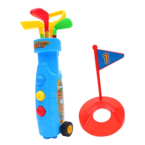 KOMBIUDA Kinder Golfspiel Satz mit Kleiner Schläger und Trolley Sicheres Outdoor Spielzeug für Jungen und Mädchen Fördert Sport und Koordination von KOMBIUDA