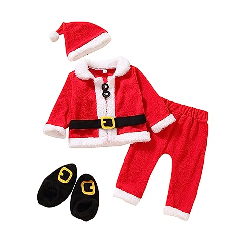 KOMBIUDA 1 Satz Vierteiliges Weihnachtsset Kinderfest-Outfit Weihnachts-Cosplay-kostüm -Maskerade-Outfit Weihnachtsmann-Kleidung Baumwolle KOMBIUDA 1 Satz Vierteiliges Weihnachtsset Kinderfest-Outfit Weihnachts-Cosplay-kostüm -Maskerade-Outfit Weihnachtsmann-Kleidung Baumwolle von KOMBIUDA