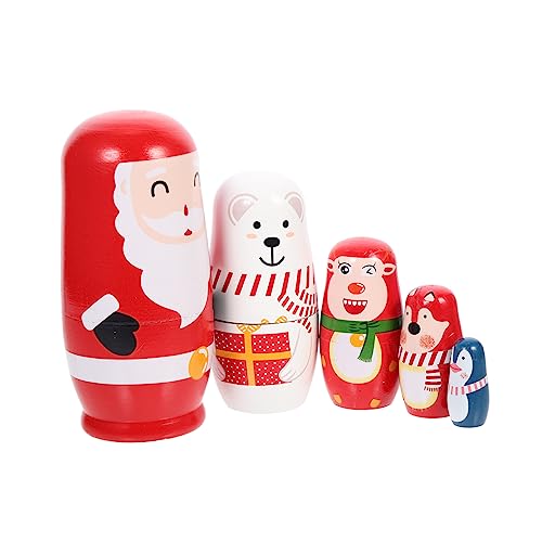 KOMBIUDA 1 Satz Weihnachtspuppe Weihnachtsspielzeug Figur Ornamente russische Puppen Russian doll weihachtsdeko spielzeuge 6-lagige Stapelpuppen Nistpuppe aus Holz KOMBIUDA 1 Satz Weihnachtspuppe Weihnachtsspielzeug Figur Ornamente russische Puppen Russian doll weihachtsdeko spielzeuge 6-lagige Stapelpuppen Nistpuppe aus Holz von KOMBIUDA