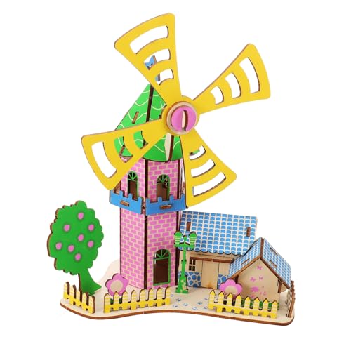 KOMBIUDA 1 Satz Zusammengebautes Holzmodell Puzzle Haus DIY -rätsel Modell Zusammenbauen Modelle Bausätze Für Erwachsene Kabine-kit Modellbausätze Holzhäuser Holzrätsel Musterhäuser Hölzern von KOMBIUDA