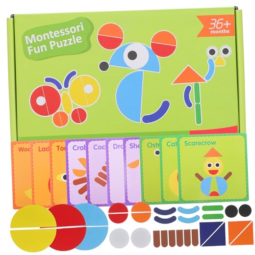 KOMBIUDA 1 Satz Geometrisches Formpuzzle Für Kinder Holzspielzeug Mit Musterblocken Und Puzzleteilen Montessori-Spielzeug Für Formenlernen KOMBIUDA 1 Satz Geometrisches Formpuzzle Für Kinder Holzspielzeug Mit Musterblocken Und Puzzleteilen Montessori-Spielzeug Für Formenlernen von KOMBIUDA