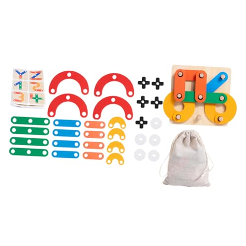 KOMBIUDA Tictactoe Holzpuzzle Spielzeug Für Kleinkinder Bunte Formpuzzle Babypuzzle Lernspielzeug Für Vorschulalter von KOMBIUDA