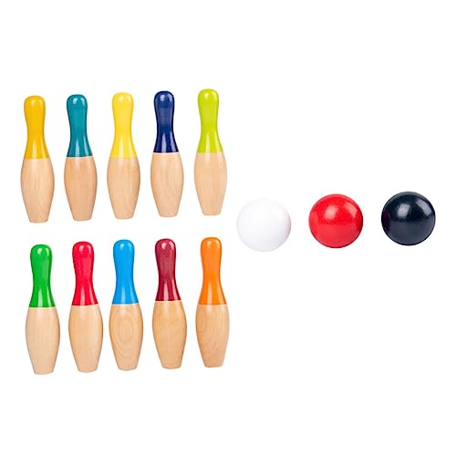 KOMBIUDA Mini-bowlingspielzeug Aus Holz 1 Satz Für Kinder Indoor-Spiel Früh-lernspielzeug Zubehör Für Familienpartys Und Kindergartenaktivitäten von KOMBIUDA