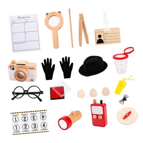 KOMBIUDA 1 Set Detektiv Cosplay Detektiv Set Für Cosplay Set Detektiv Werkzeuge Zubehör Detektiv Hut Set Für Kleinkind Kinderspielzeug Für Kleinkinder Buche von KOMBIUDA