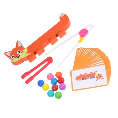 KOMBIUDA Holzfuchs-perlenspiel-Set Für Kleinkinder Feinmotorik-Spielzeug Mit Farben Und Formen Erkennen Pädagogisches Lernspielzeug Mit Kleinen Tieren von KOMBIUDA