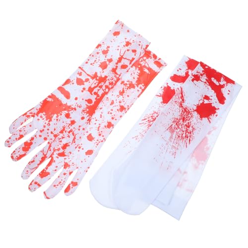 KOMBIUDA 1 Set Halloween Requisiten Gothic Oberschenkelhohe Cosplay Kostümstrümpfe Für Halloween Skeletthandschuhe Halloween Strumpfhandschuhe Für Halloween Totenkopfsocken Zum von KOMBIUDA