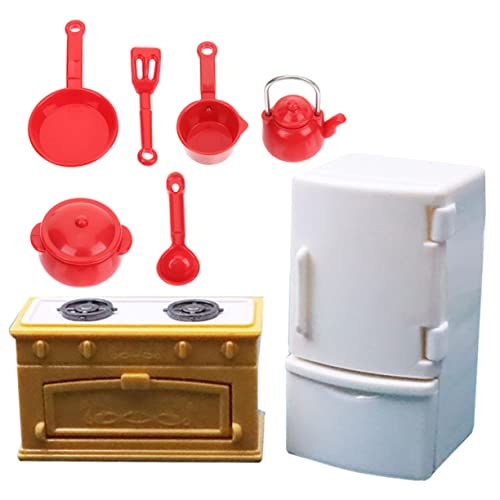 KOMBIUDA 1 Set Herd Kühlschrank Modell Kühlschränke Winzige Häuser Kleiner Kühlschrank Für Mini Kühlschrank Kleines Winzige Häuser Kleines Miniatur Puppenhaus Zubehör PVC von KOMBIUDA