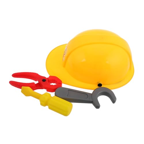 KOMBIUDA Kinder-Ingenieur-Set Mit Spiel-bauausrüstung Spielzeug Werkzeug Spiel-Baukasten Kinder-bauhelm Realistischer Kunststoff-reparaturkasten Für Rollenspiel von KOMBIUDA