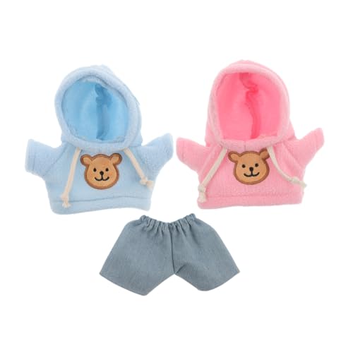 KOMBIUDA 1 Set Mini-bär-plüschkleidung: Kapuzenpullover Und Hose Für Stofftiere Für 20 cm Große Puppen – Süßes Puppen-Outfit Für Weiche Plüschbär-Kleidung Zum Selbermachen-ankleidespaß von KOMBIUDA