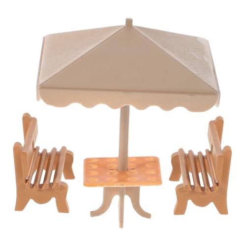KOMBIUDA 1 Set Parkstuhl Modell Puppenhaus Strand Miniatur Mini Möbel Miniatur Bank Statuen Mikro Landschaftslayout Mini Hauszubehör Miniatur Möbel Kunststoff Beige von KOMBIUDA
