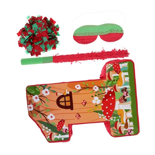 KOMBIUDA 1 Set Pilzmuster Pinata Paper Party Vorräte Mit Stick Retro Pinata Für Kinderpapier -party -versorgungswerkzeugspiele Requisiten -zubehör von KOMBIUDA