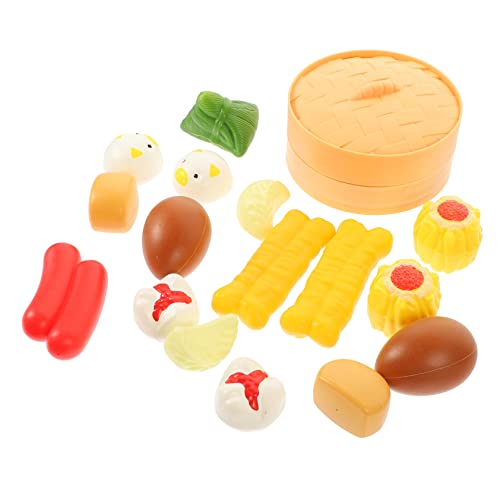 KOMBIUDA 1 Set Simulierte Frühstücksdesserts Mini Simulation Lebensmittelspielzeug Lernspielzeug Gedämpftes Simulationsszene Gefülltes Brötchen Vorgetäuschtes Frühstücksspielzeug Kleine von KOMBIUDA