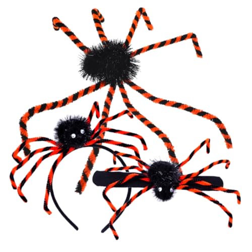KOMBIUDA 1satz Halloween Slap Band Set Mit Spider Brustpin Haarspange Und Slap Armband Für Partys Und Kostüme Für Halloween-feiern Und Dekoration von KOMBIUDA