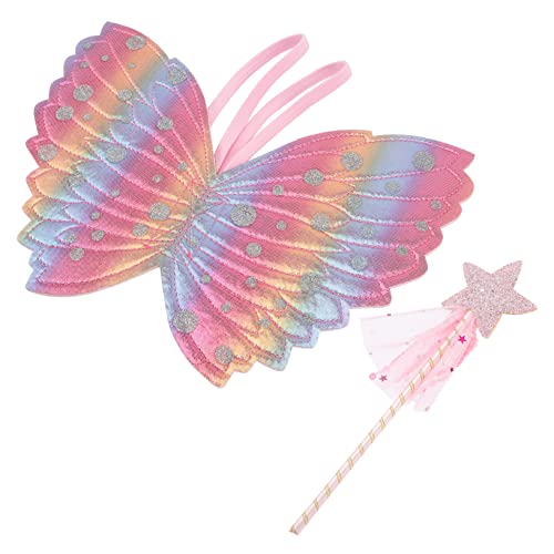 KOMBIUDA 1 Set ädchen Performance Fee Zauberstab Mit Engel Flügel Kostü Für Hochzeiten Und Partys Geburtstagsfeier Partygeschenke Für ädchen Kinderfee Zauberstab von KOMBIUDA