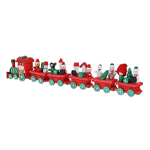 KOMBIUDA 1 Stück Holzhandwerk für Ornament weihnachtszugverzierung Desktop-Dekoration Party partyknaller kleines Zugspielzeug Lokomotivdekoration MDF rot von KOMBIUDA